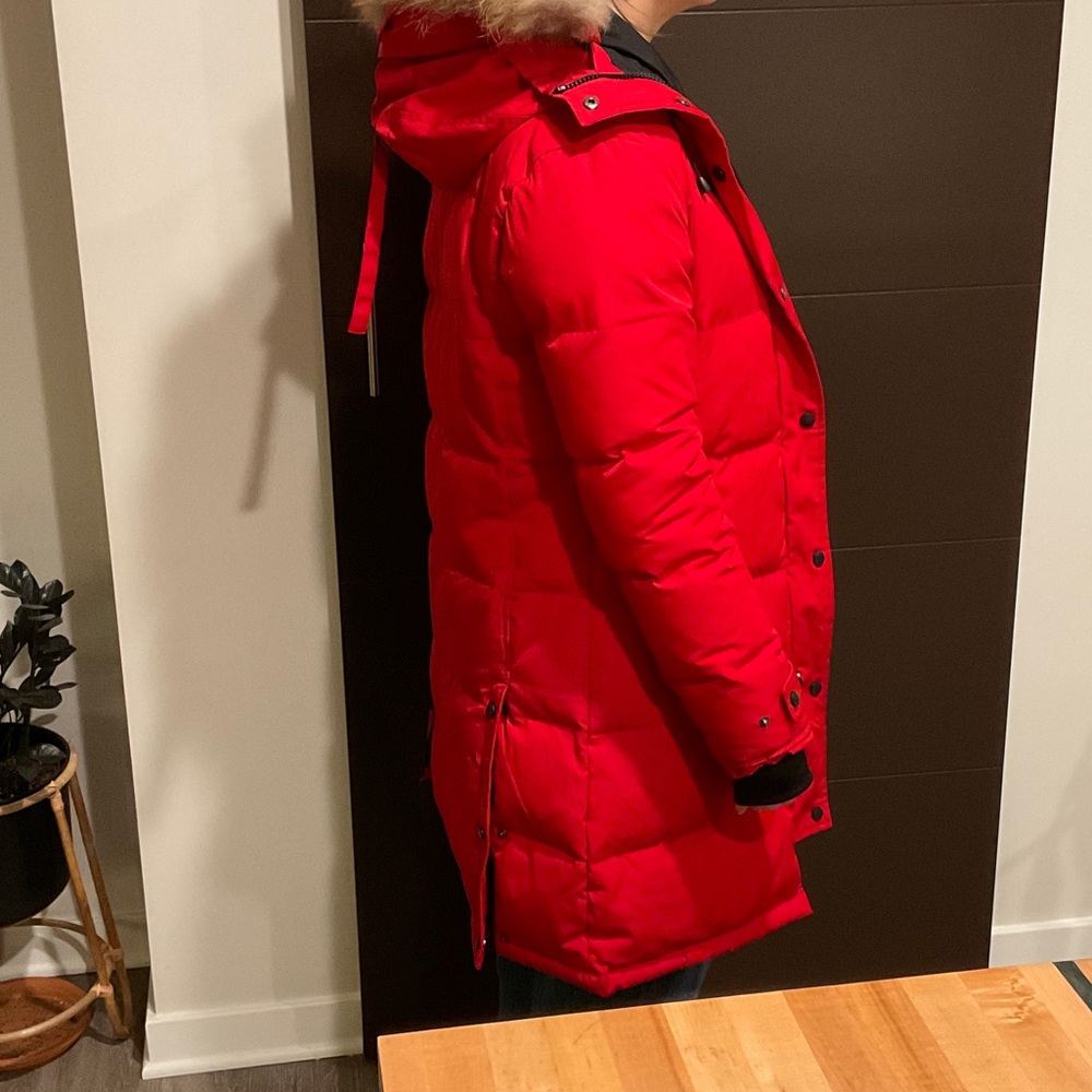 Canada Goose Vibrant Red Hooded Puffer Coat